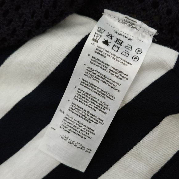 ✨ESPRIT Navy Blue Layered Knit Sweater Sz XS - Picture 5 of 5